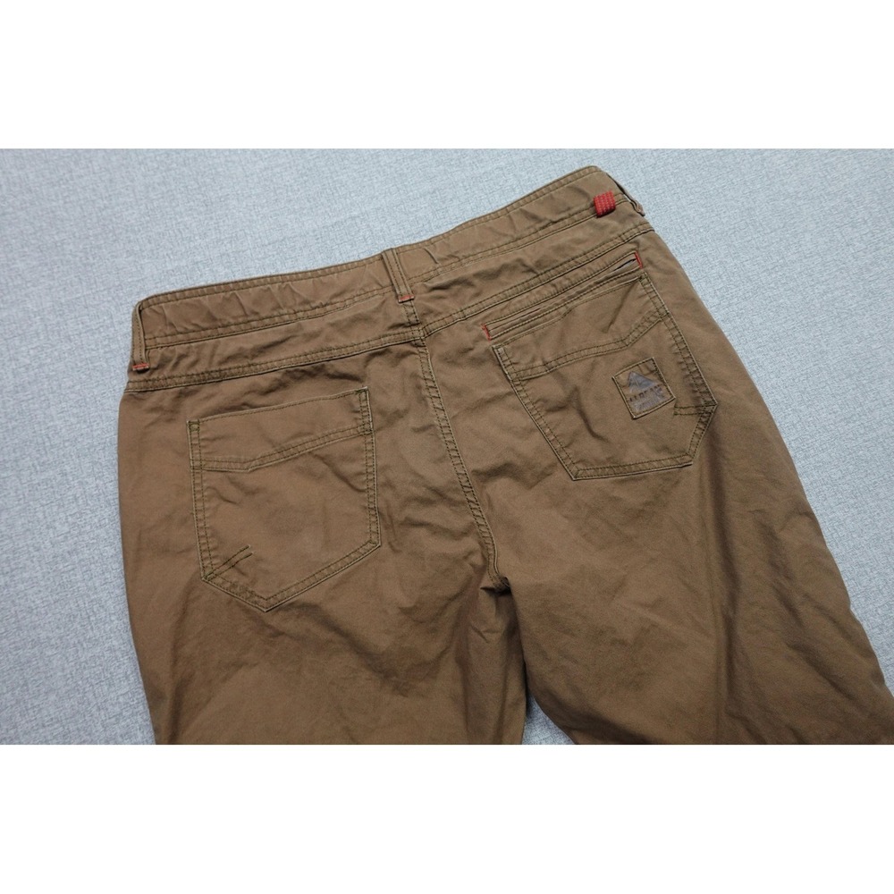 L.L. Bean Traverse Pants Mens 38x30 Brown Regular Fit Chino Stretch Belted Hike